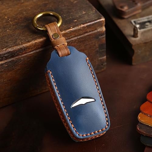 Miniatura 4 de Hontumax Funda de cuero genuino para llavero inteligente de 6 botones para Genesis G70 G80 GV70 GV80 2021 2022 2023 2024 Protector de llavero remoto