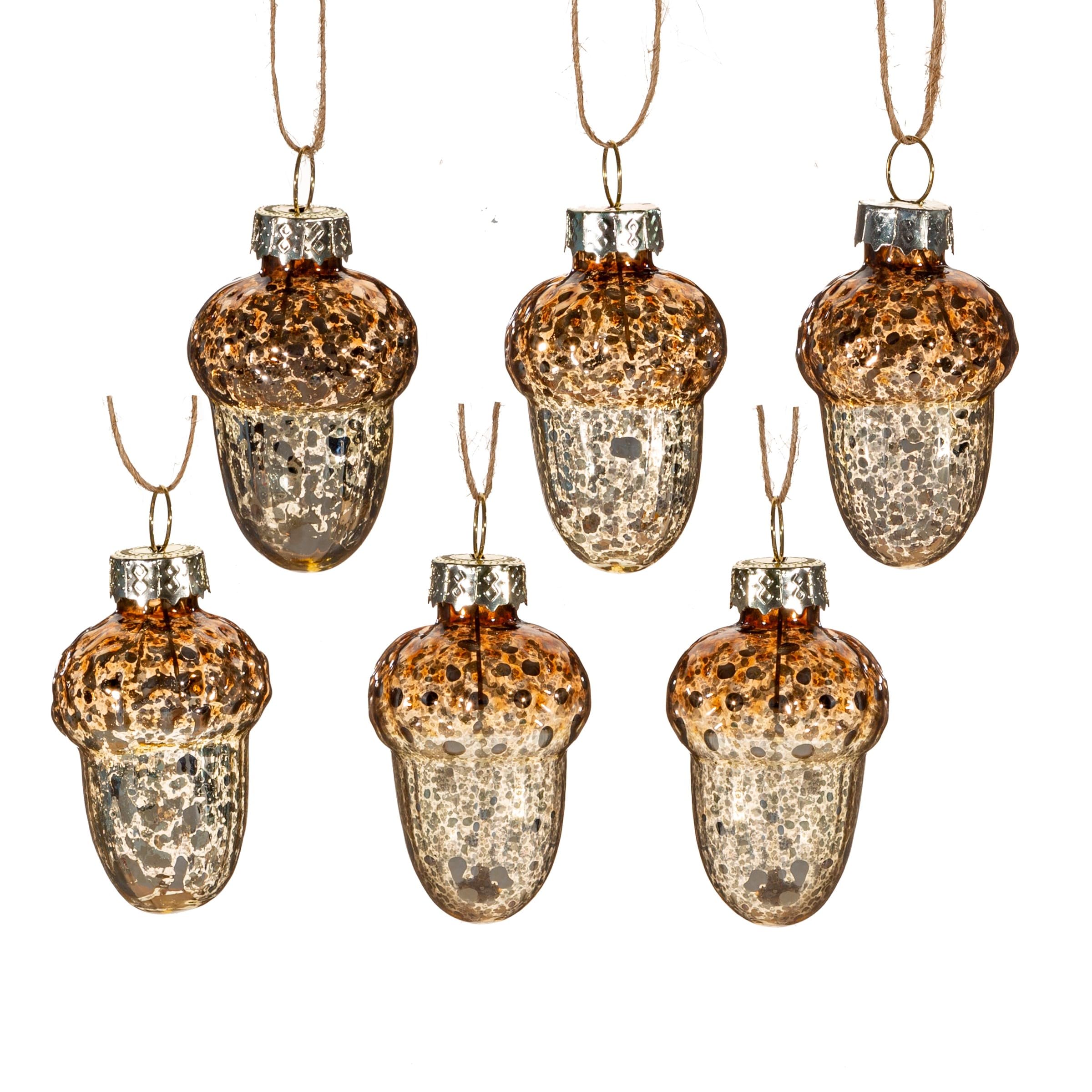 Sass & Belle Gold En Acorn Baubles - Set Of 6
