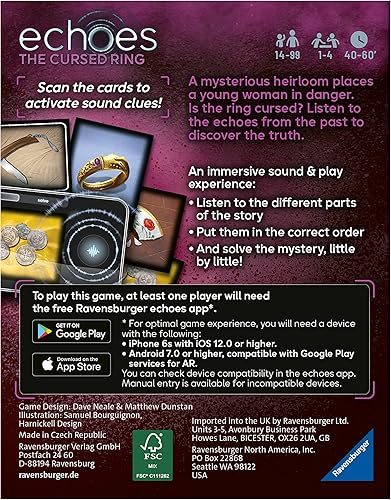 Miniatura 6 de Ravensburger Echoes The Cursed Ring Audio Murder Mystery Juego para adultos y niños a partir de 14 años