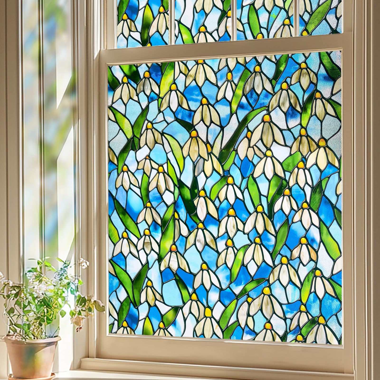 Fensterfolie Blickdicht Selbsthaftend, Sichtschutzfolie Fenster Innen Statische Fensterfolie ohne Kleber, Fenster Folie Blickschutz für Bad Kinderzimmer,60X90CM