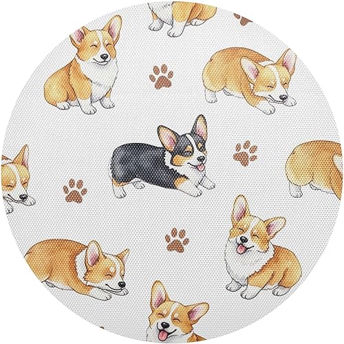 Watercolor Corgi Dogs Place Mat, Non Slip Heat Resistant Non Slip Placemats for Kitchen one sizex6