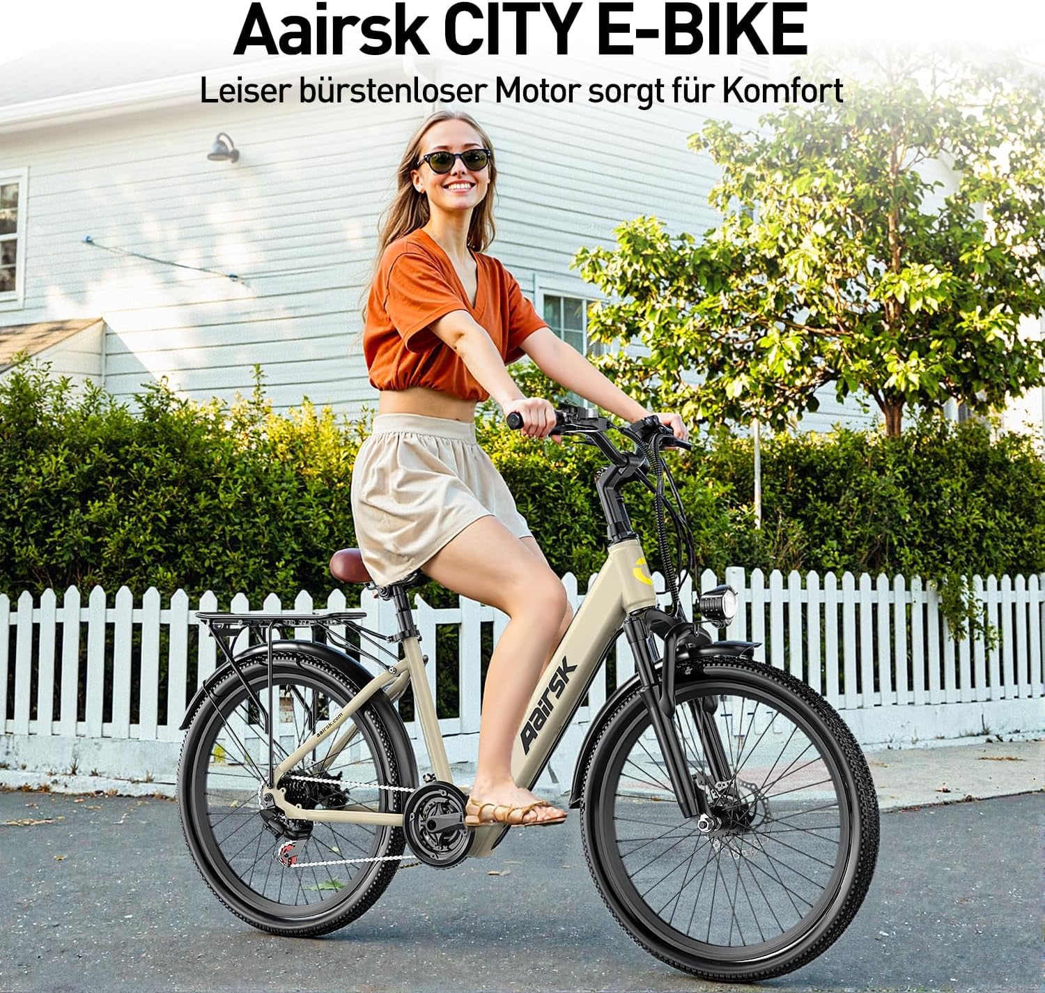 Eleglide E-Bike 24" mit 7-Gang Schaltung 250W Motor 13Ah Akku Höchstgeschwindigkeit 25km/h Hochkohlenstoffstahlrahmen City Elektrofahrrad, LCD Display 24" E-Bike für Erwachsene