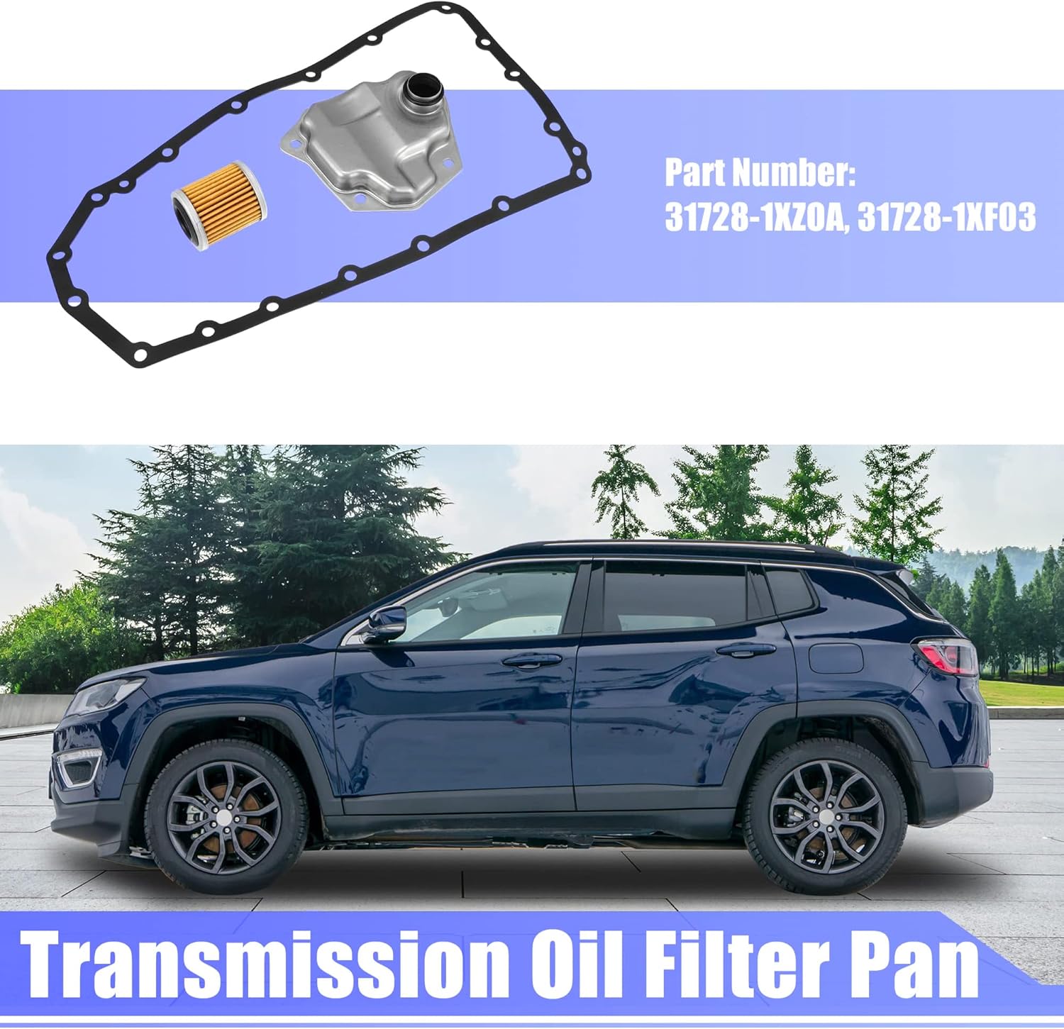 Unifizz 191890AA, 2824A004, 2824A007, 31728-1XH0A, 31397-1XF0C 20 Holes Gasket Transmission Filter Oil Pan Gasket for Je-ep Compass 2007-2017