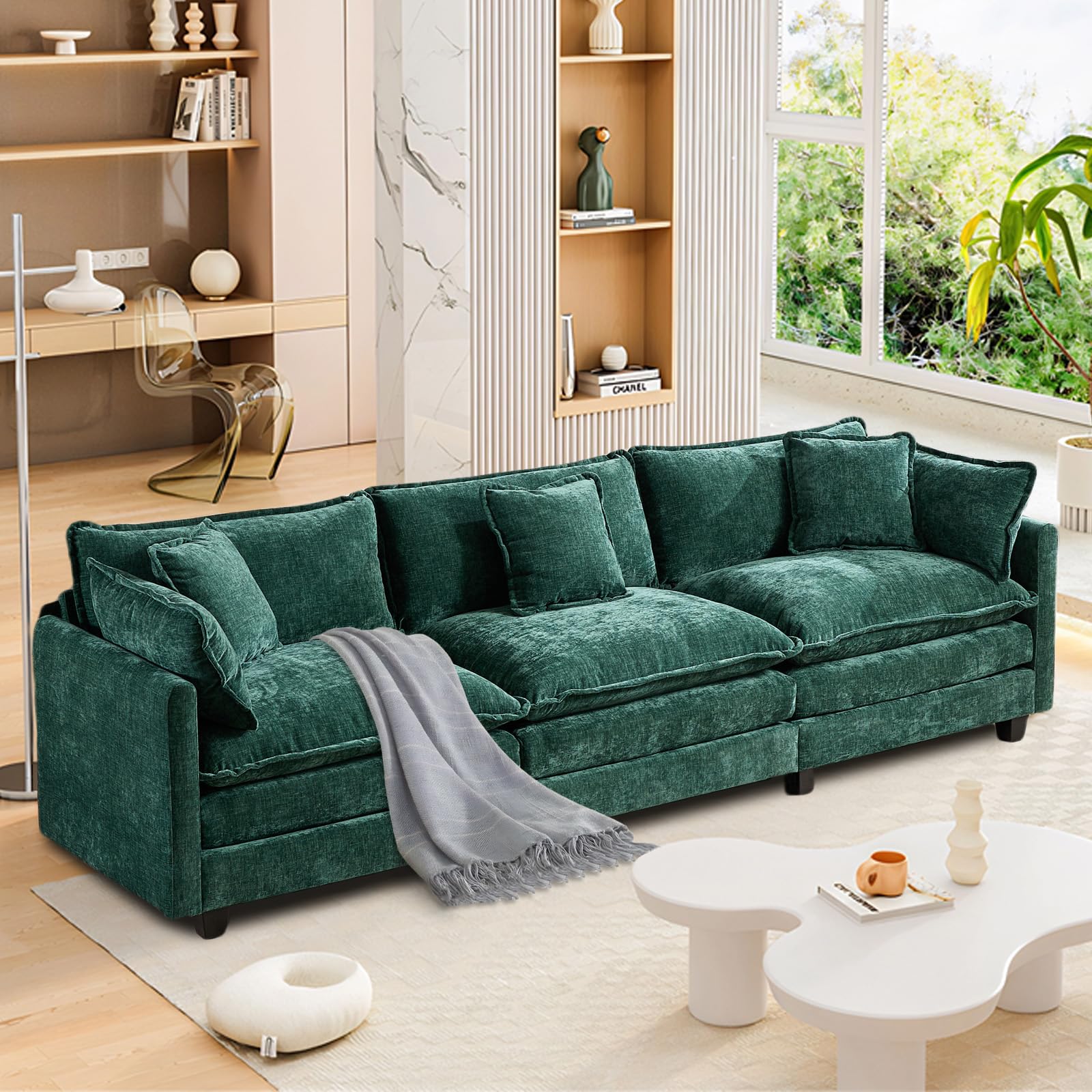 SoarFlash 113.78 Chenille Sectional Sofa