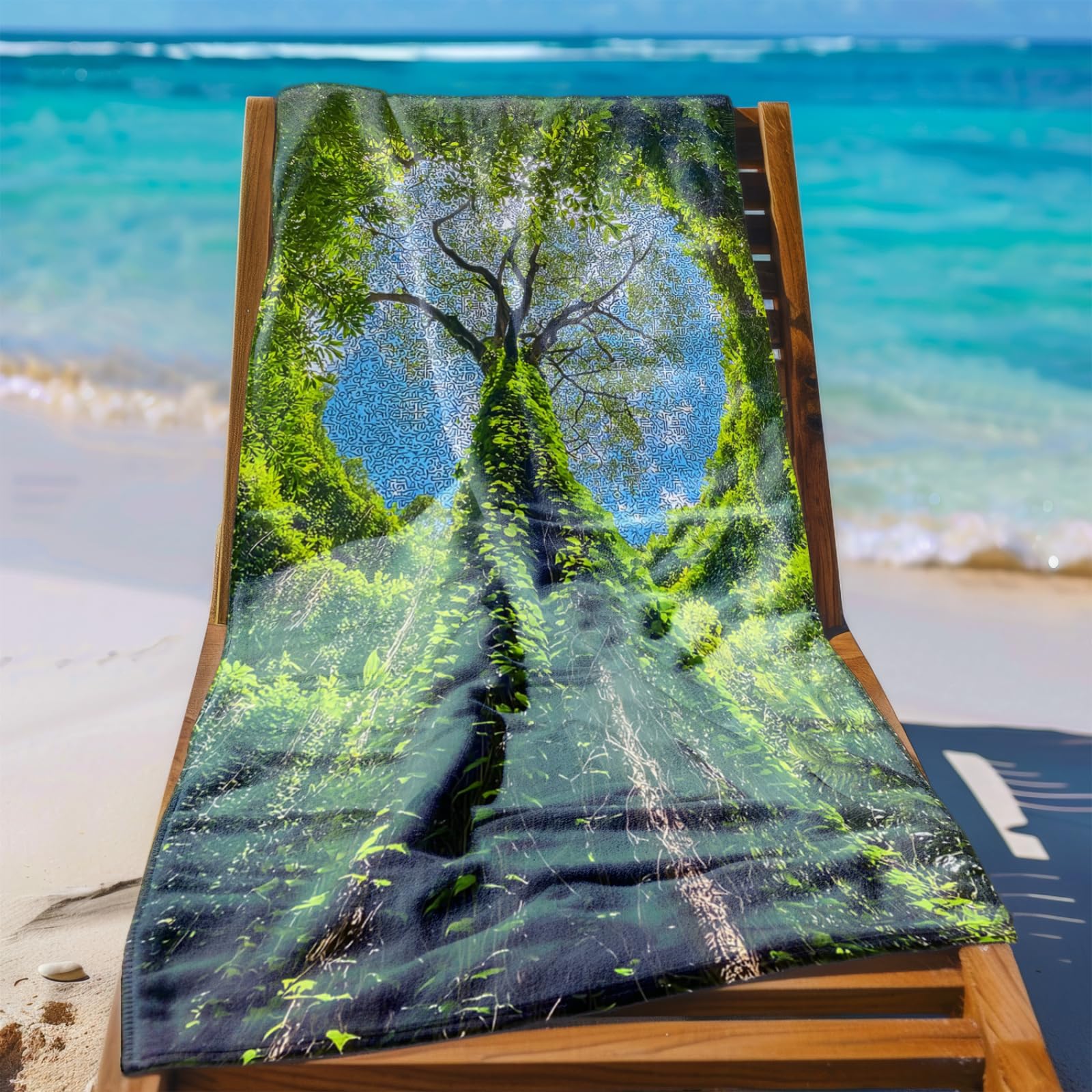 Générique Serviette de Plage 100X200 Arbre De Vigne Vert