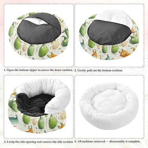 Miniatura 8 de KLL Cute Cartoon Pumpkins Removable & Washable Pet Cat Beds fluffier Dog Cave Bed for Small Size Pets Sleeping cama elevada para Perros Grandes
