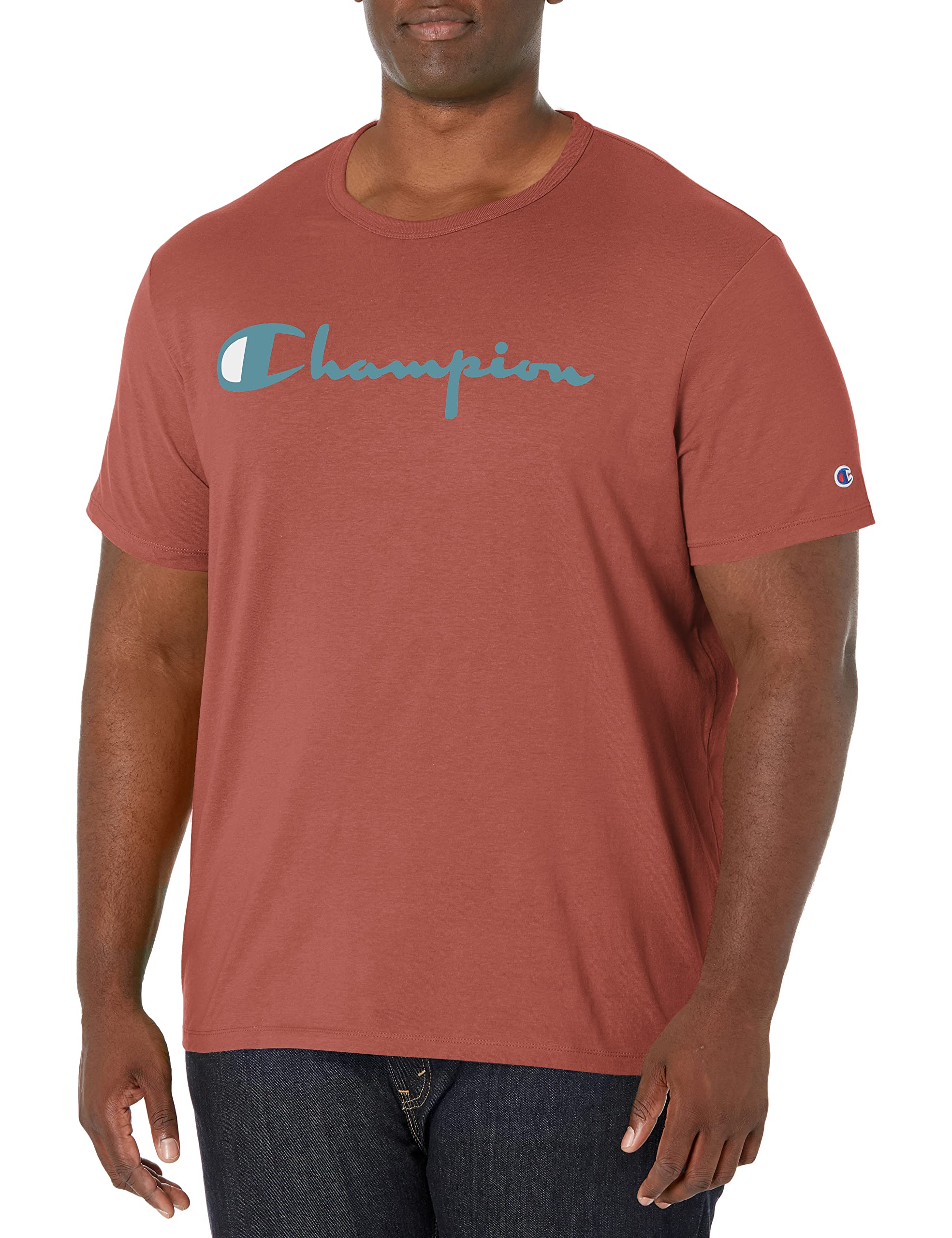 Champion Men's Lightweight Short Sleeve Tee, Script Logo T-Shirt
