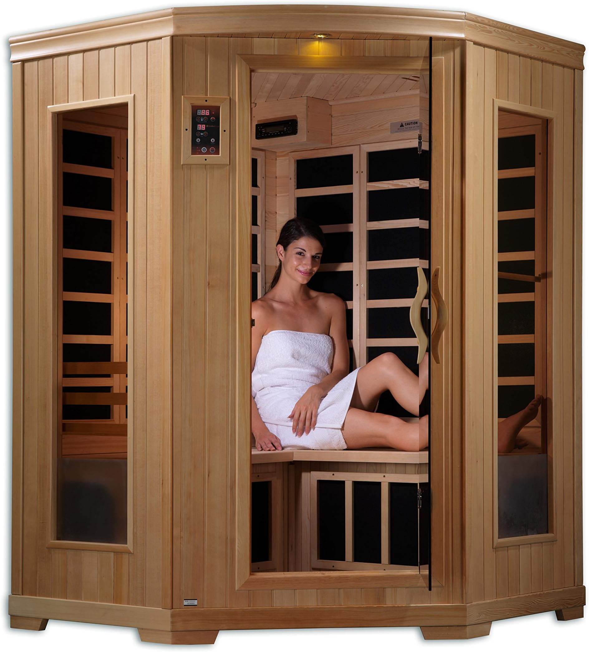 DYNAMIC SAUNAS AMZ-GDI-62-35-01 Luxury 2 Corner Low EMF FAR Infrared Sauna