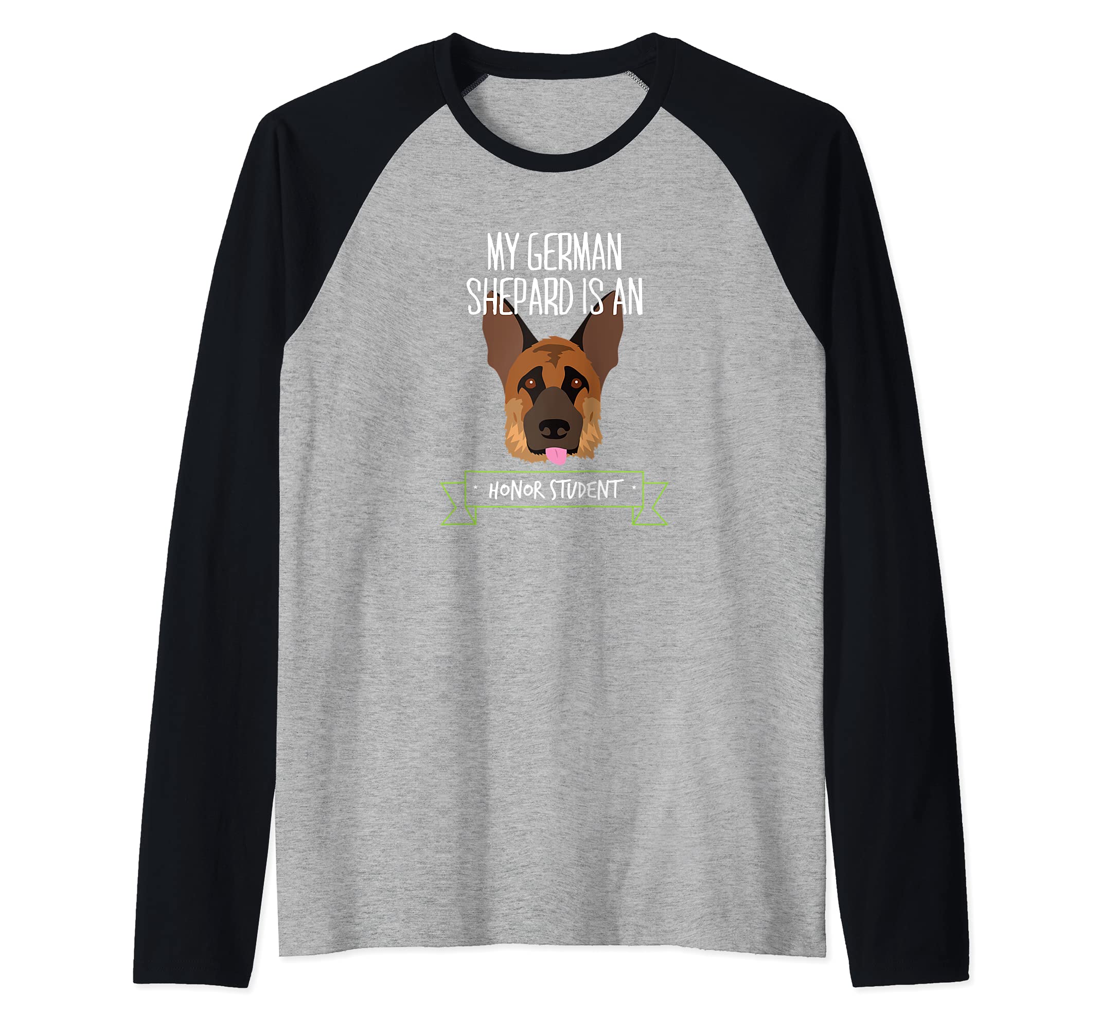 German Shepard Dog Training Raglan Baseball Tee, Black