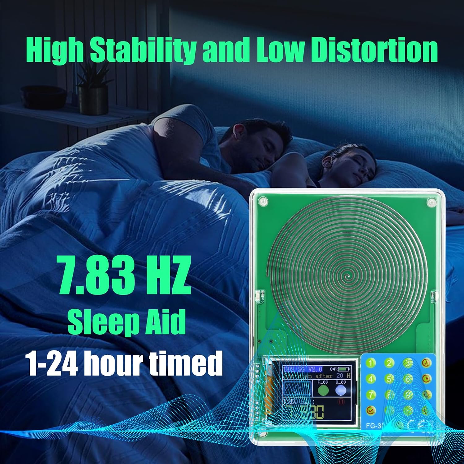 Portable Signal Generator Schumann Resonance 0.01Hz-200kHz,1.8 Inch TFT Display Schumann Wave 7.83Hz Sleep Aid Stable Low Frequency Oscillator for Physics Lab, Research and DIY Electronics Projects