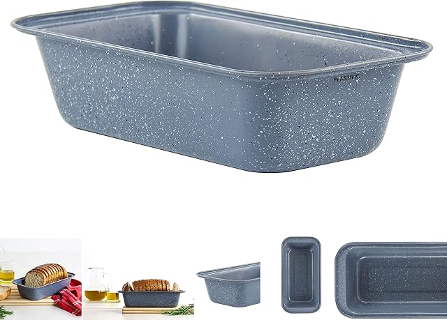 PLASTIFIC Speckled Loaf Tins Cake Pan Baking Tray Cupcake Deep Tin Fairy Steel Bakeware Non Stick Bread Toast Mould Non-Stick Bakeware for Cakes Breads