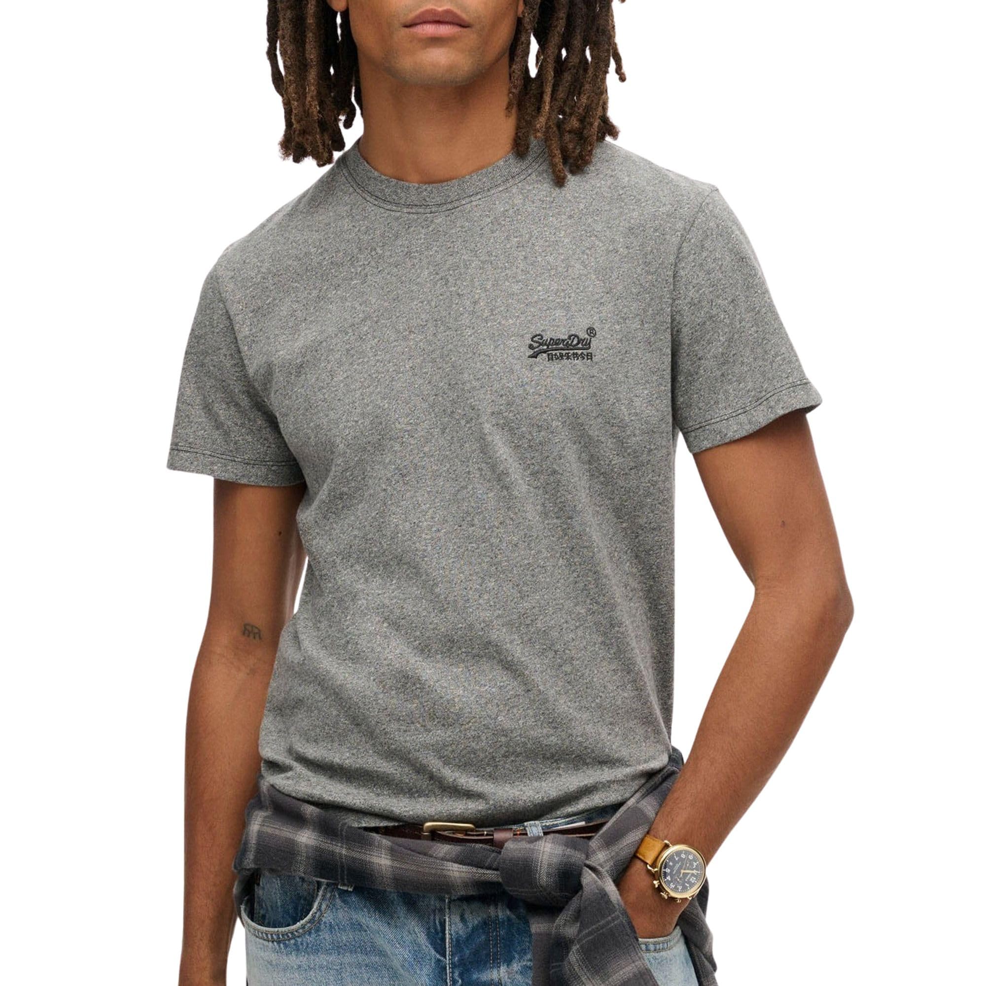 Superdry Essential Logo T-Shirt, Grey, Size L, Men