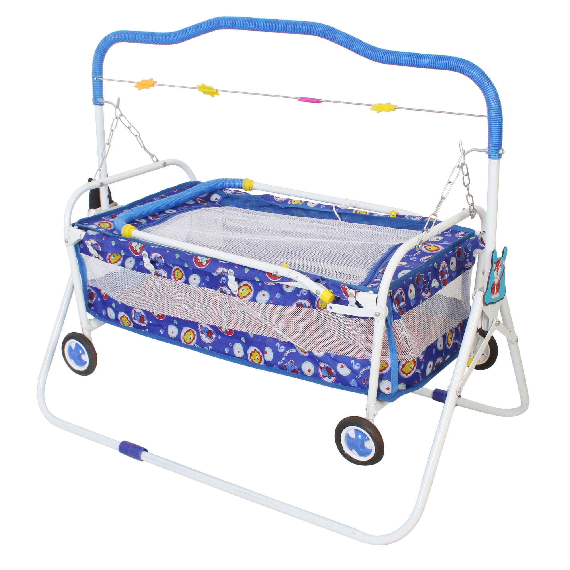 GRAZIA Baby Kick and Play Crib/Palna/Bedding Set with Mosquito Net - j2 Blue 1