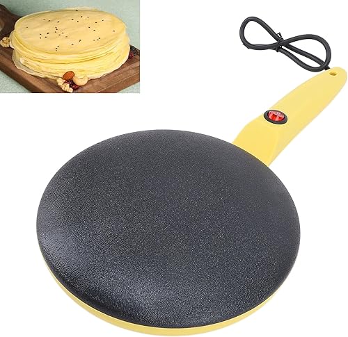 Miniatura 6 de ZJchao Sartén eléctrica antiadherente para crepas con placa de inmersión, máquina de 8 pulgadas para tortillas caseras, panqueques, tortillas,