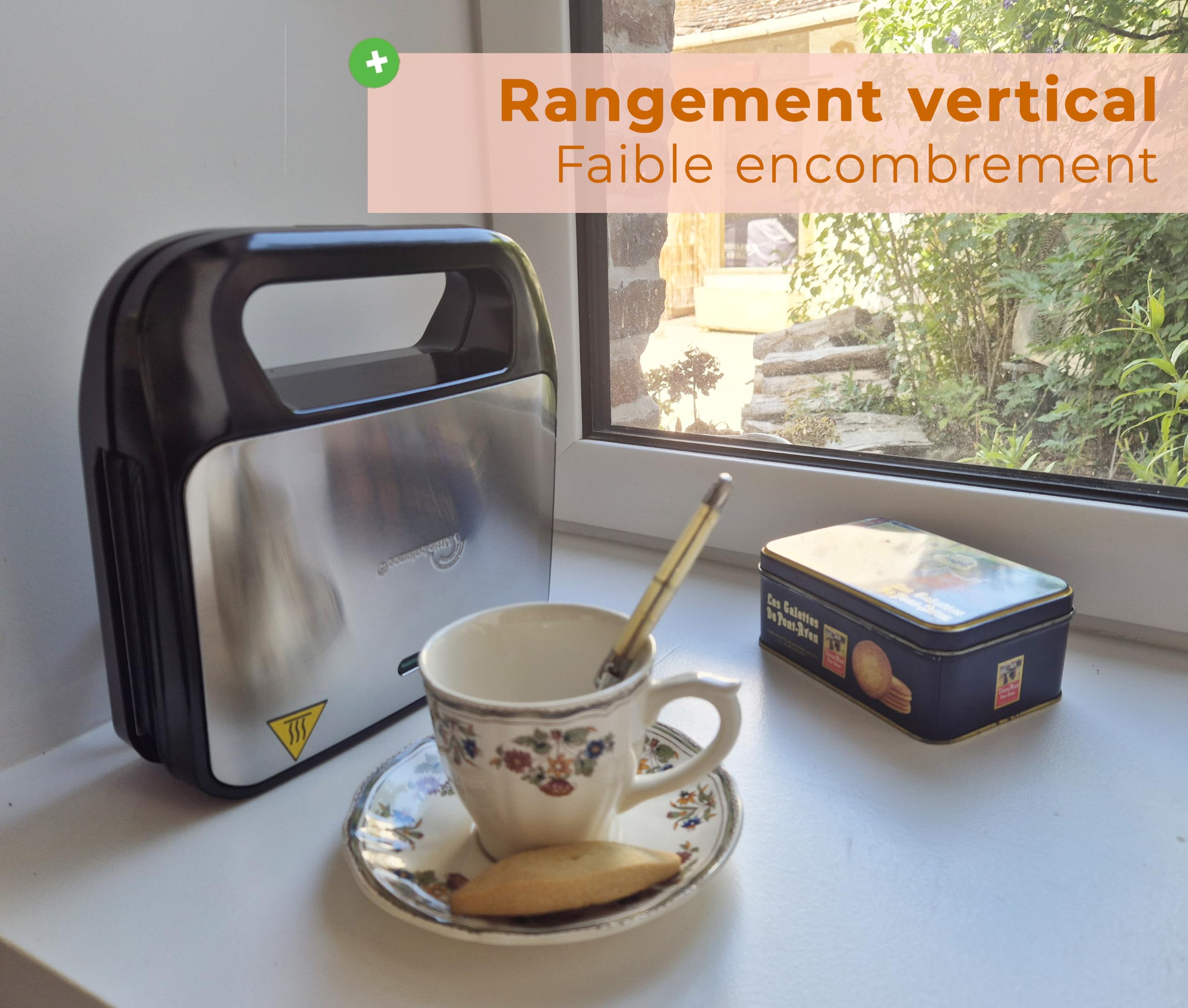 LITTLE BALANCE 3039 Waffle & Snack, Gaufrier 3 en 1, Gaufre, Croque Monsieur, Paninis, Sandwich, 3 plaques interchangeables, Sans PFAS, Compact, Rangement vertical, 750 W, Noir
