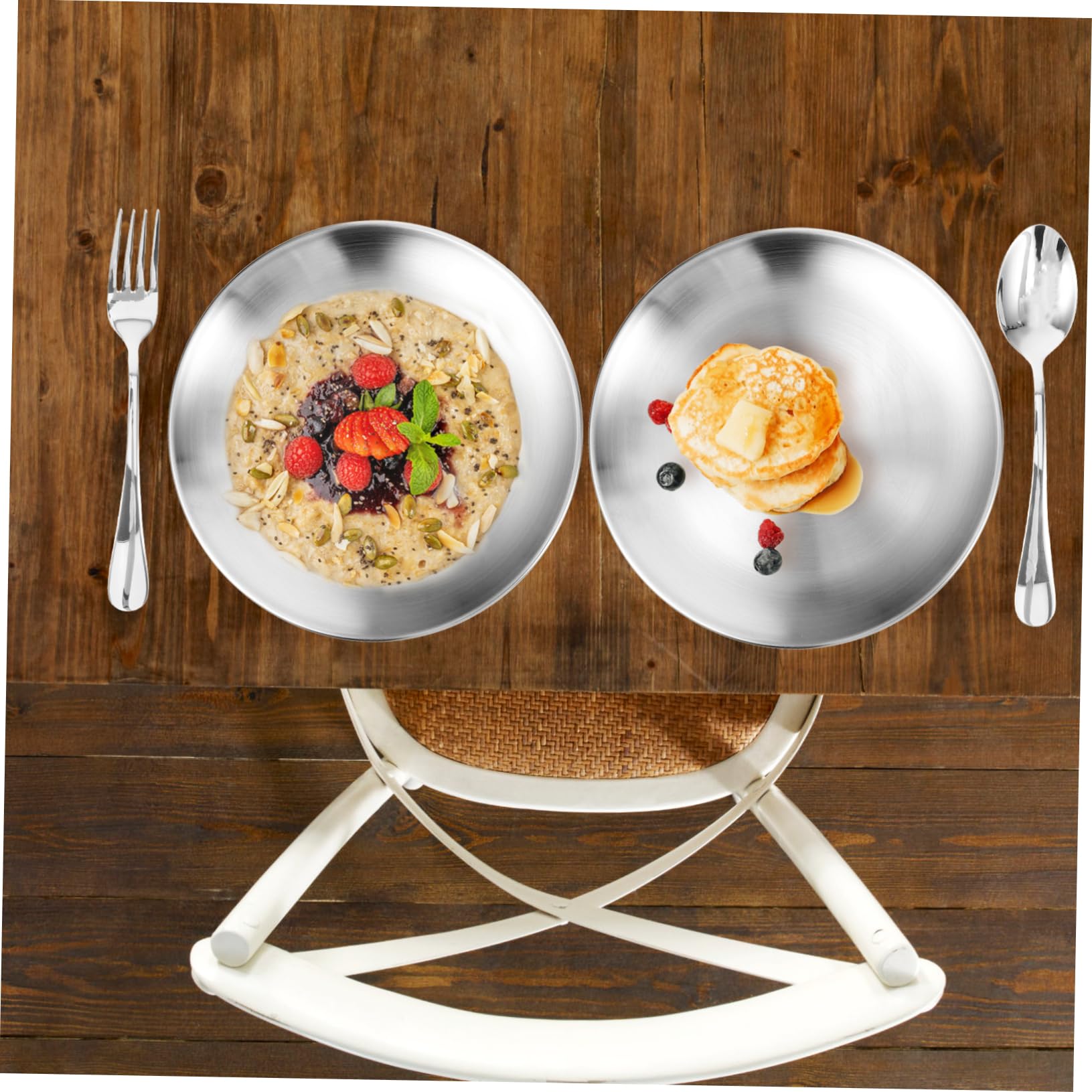 INOOMP Set Di Posate Da Campeggio in Acciaio Inossidabile 10 Pezzi Kit Di Utensili Da Picnic Utensili Da Cucina Portatili Per Escursionismo Barbecue Borsa Portaoggetti Allaperto