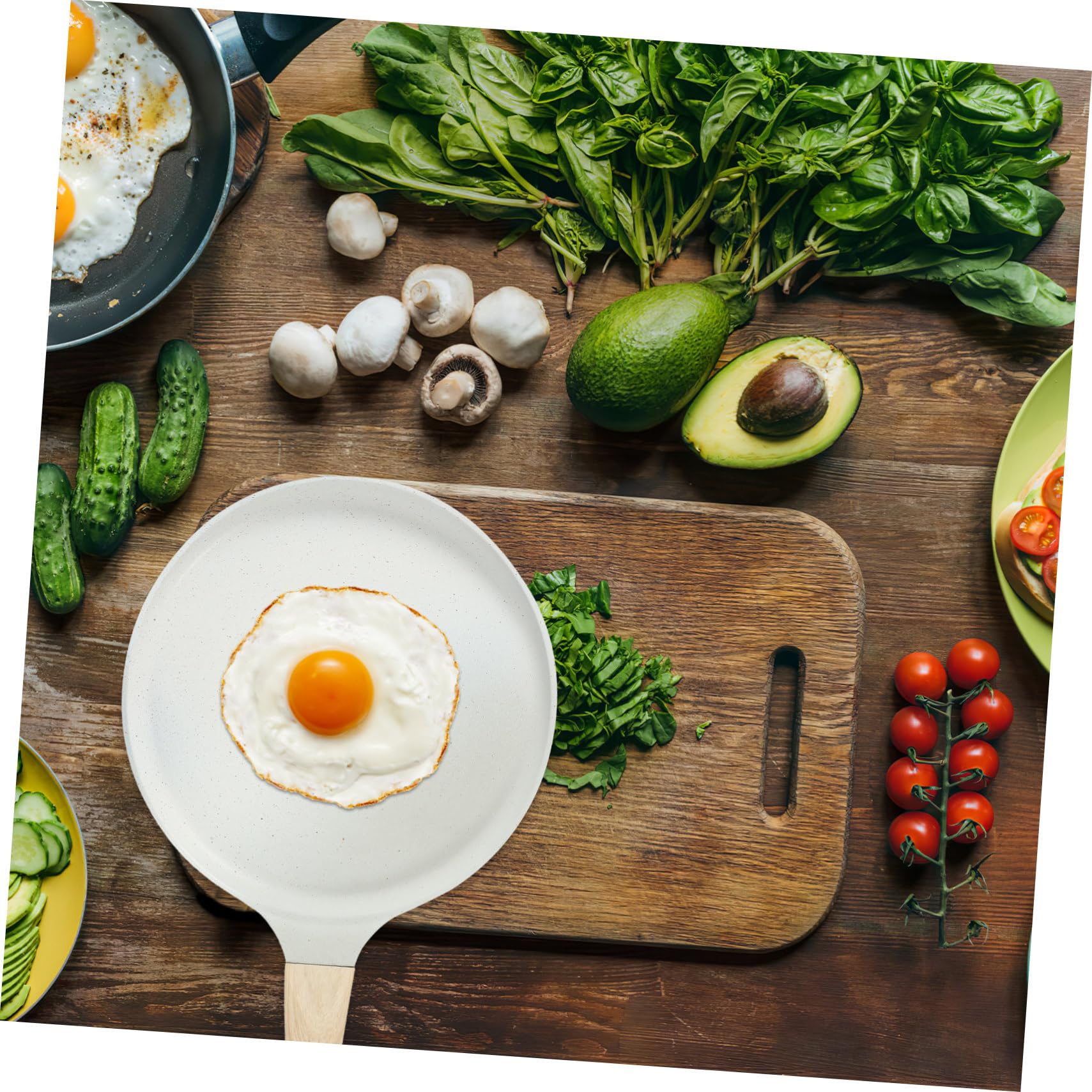 Sartén Antiadherente De Piedra Médica Para Freír Huevos y Pancakes Compatible Inducción y Gas Para Cocinar Familia