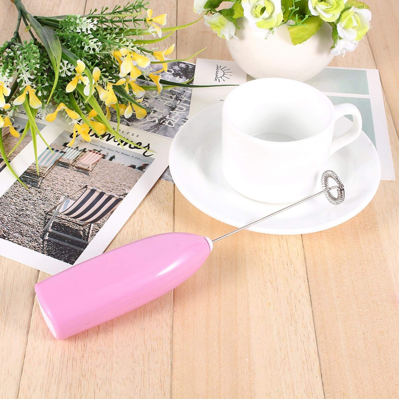 Melkopschuimer USB oplaadbare, elektrische handmelkopschuimer, melkschuimmaker met 3 snelheden met eierklopper voor koffie, matcha, warme chocolademelk, room, sauzen, batterijen, cake-roestvrij staal
