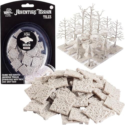 Miniatura 7 de Monster Adventure Terrain- Paquete de expansión de 50 piezas de azulejos adoquinados pintables de 1 x 1 pulgada, fácil de encajar, crea un increíble