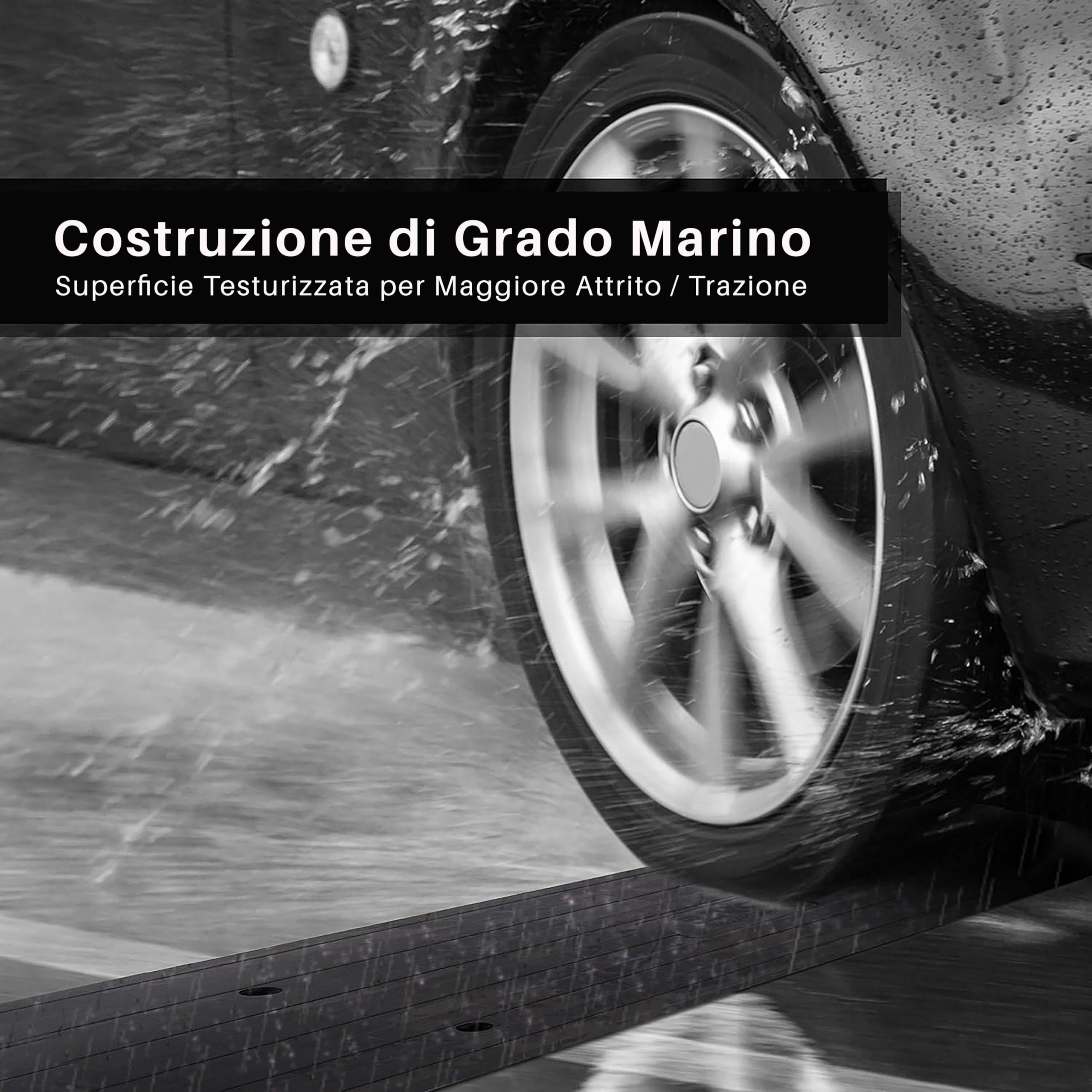Pyle Rampa per Marciapiede per Auto, Rampa con Soglia in Gomma Resistente, per Banchina di Carico, Garage, Marciapiede, Camion, Scooter, Bici, Moto, Mobilità su Sedia a Rotelle e Altri Veicoli