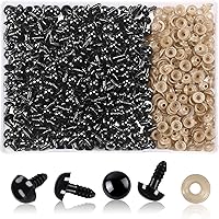Vista 10 de UPINS - 600 piezas de ojos de seguridad de 6 mm con arandelas, ojos de plástico negros para amigurumi, ojos de ganchillo para manualidades DIY