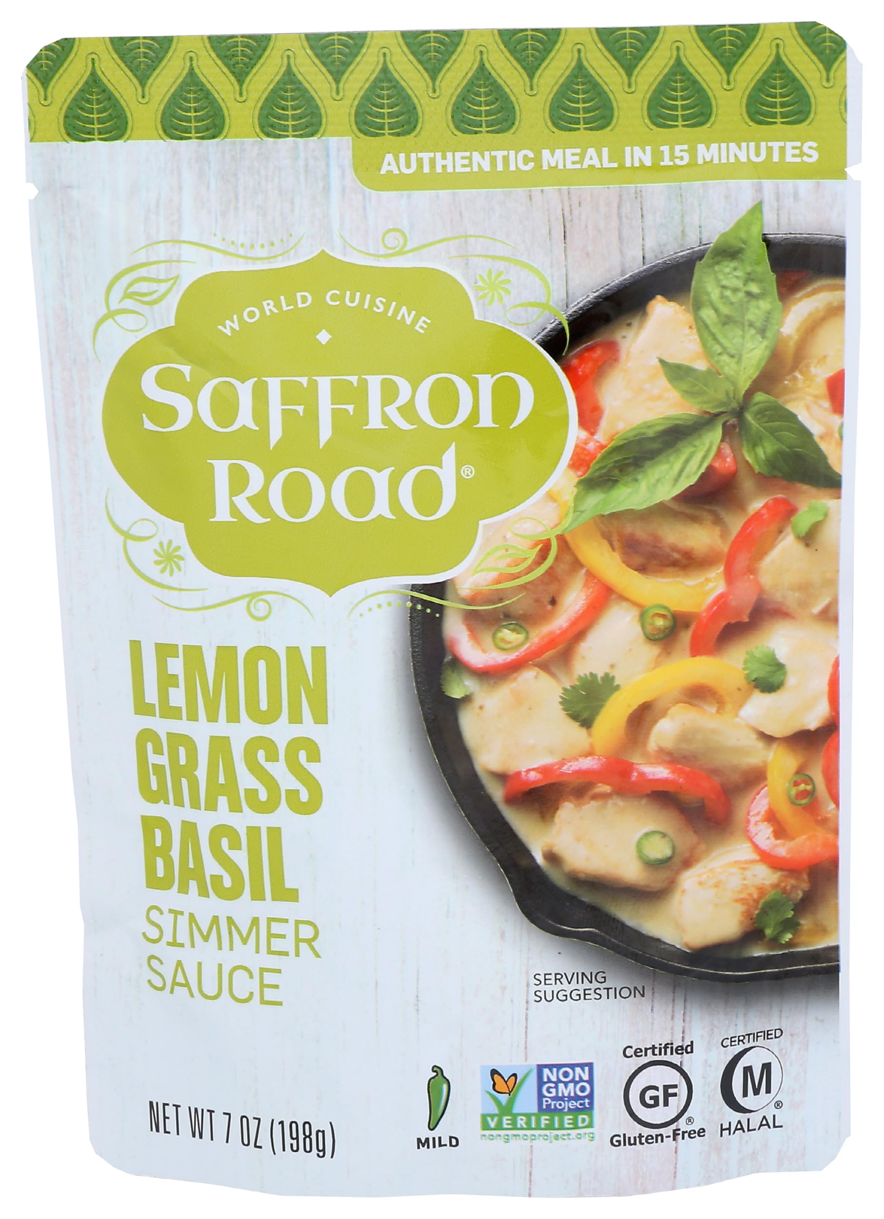 Lemongrass Basil Simmer Sauce, 7oz - Non-GMO, Gluten Free, Halal, Kosher