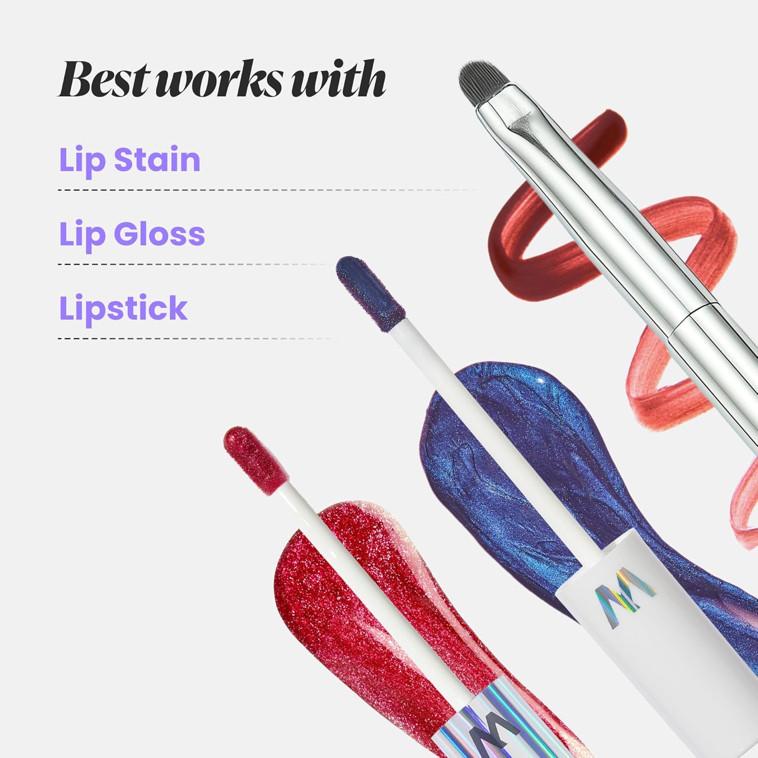 Wonderskin Precision Lip Definer Brush – Slim Angled Lip Brush for Flawless Lip Definition, Clean Application & Ombre Effects Makeup Brush - Image 5