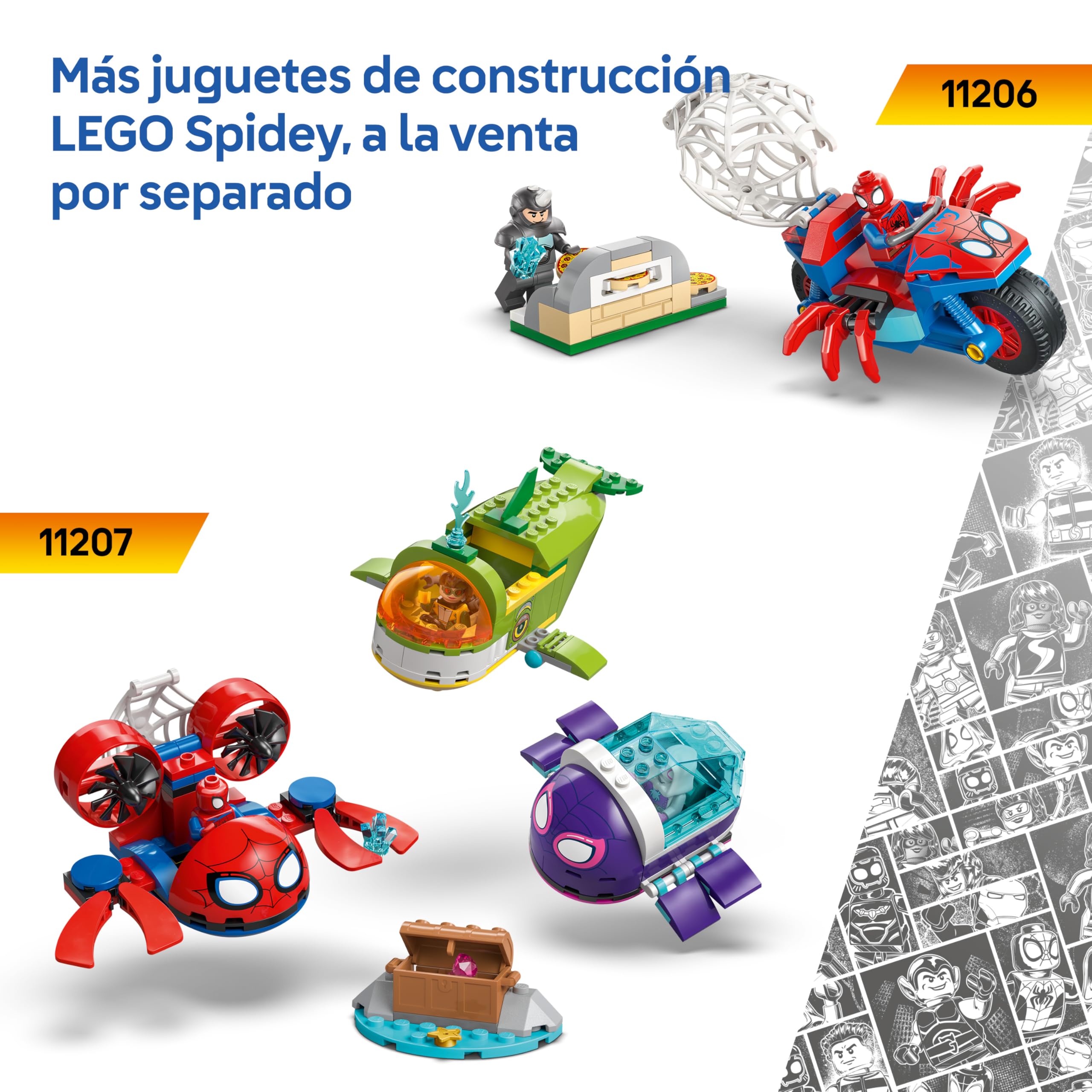 LEGO | Marvel Barco Pirata del Equipo Spidey - Juego de Superhéroe - Maquetas de Barcos de Juguete con 4 Minifiguras - Regalo para Niños de 4+ Años y Fans de Spidey y Su Superequipo - 11208
