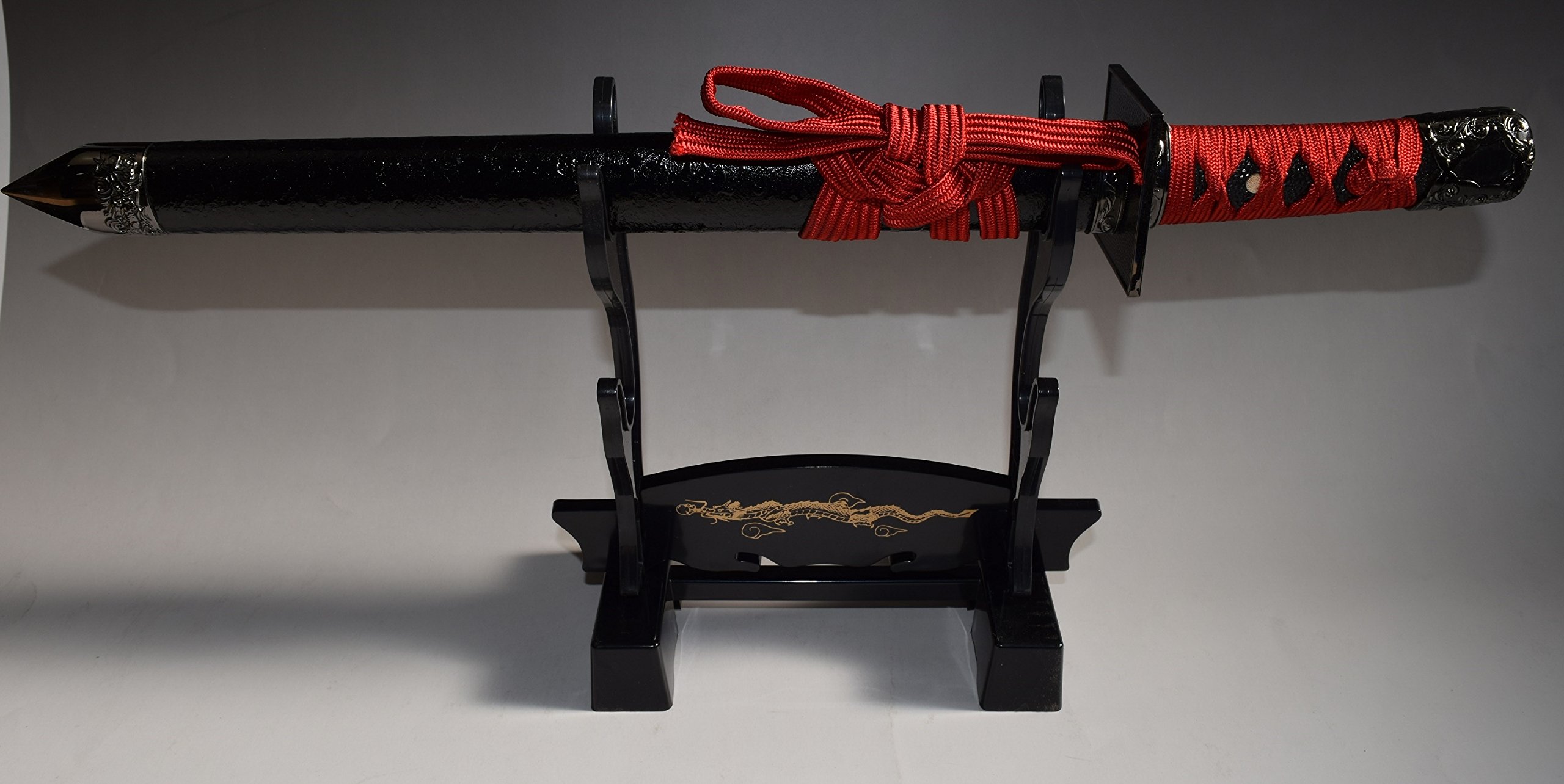 観賞用　模造刀　飾り台付 楽天市場】アウトレット品模造刀用 飾り台 大小飾用 組立式 黒艶