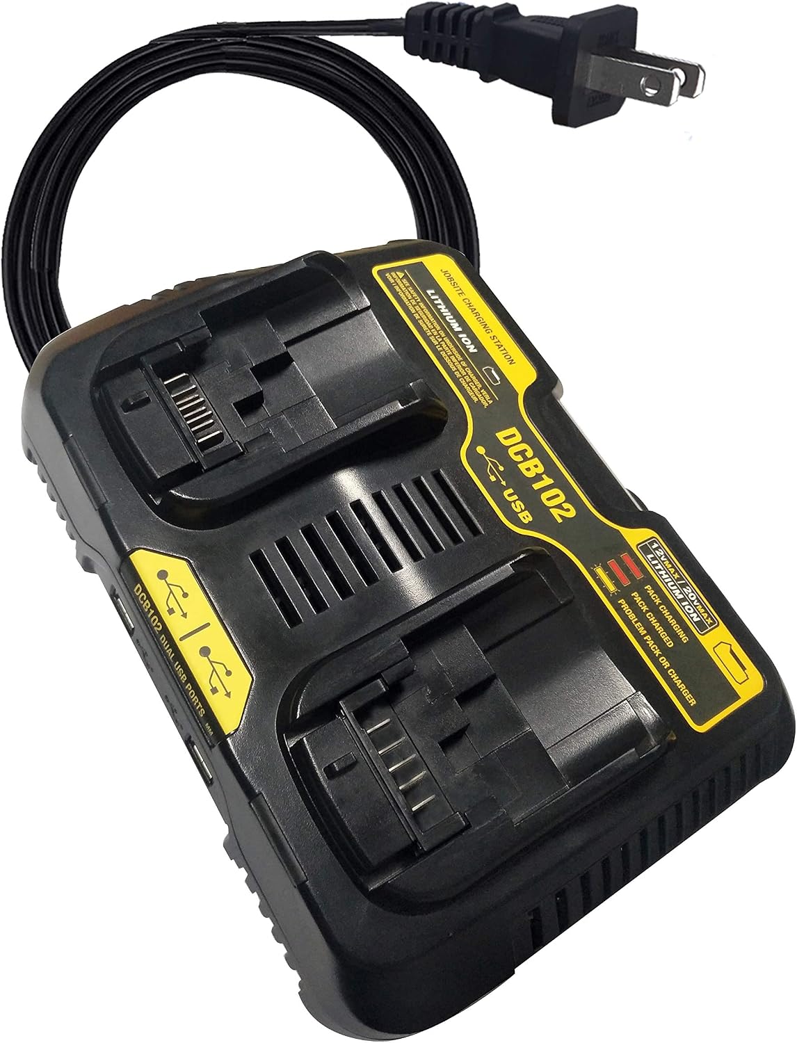 Compatible with DCB102 dewalt 20v Battery Charger Replace Dewakt DCB102 DCB102BP DCB104 DCB112 DCB115 to Fit DEWALT Li-ion Battery DCB205-2 DCB204-2 DCB127 12-Volt 20-Volt MAX image 4
