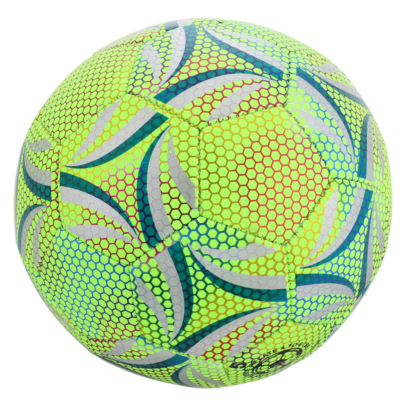 Pallone da Calcio Fluorescente Standard per Adulti e Ragazzi Resistente e Cucito Macchina per Allenamenti Diurni e Notturni su Campi di Calcio