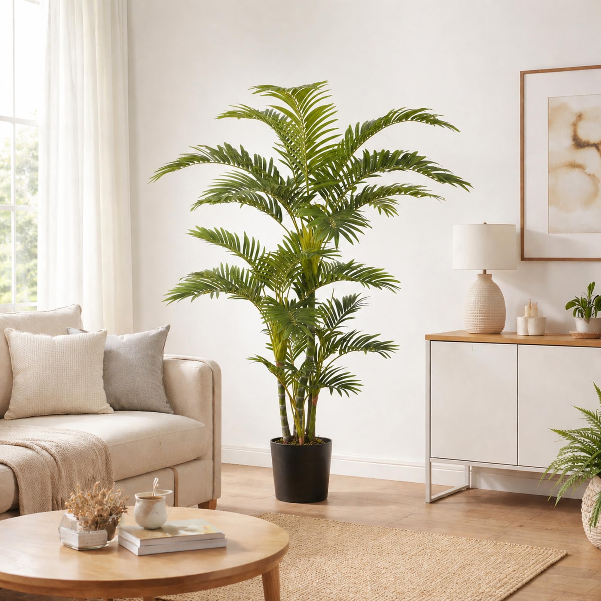 Seidenblumen Roß Arekapalme Deluxe 160cm DA Kunstpalme, Dekobaum Kunstpflanzen künstliche Palme Pflanzen Kunstpalmen, Home Deko künstliche Pflanze, Deco Dekoration Wohnzimmer Büro Schlafzimmer
