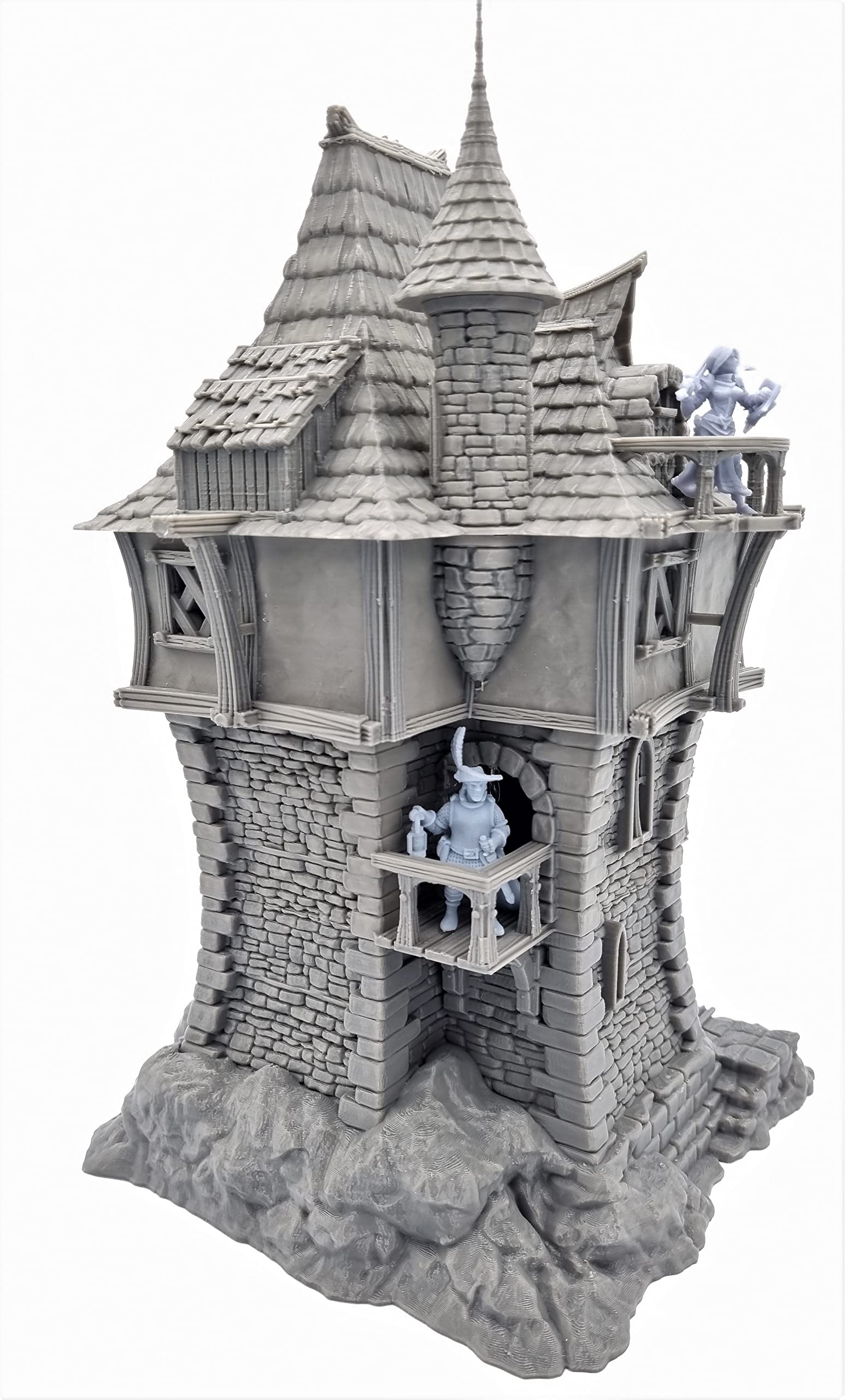 QP3D - Archmage's Manor Tower House, paesaggio fantasy per tavolo e giochi di ruolo, miniature da 28-32 mm, oggetti di scena per giochi di guerra, DnD D&D, stampati e verniciabili in 3D