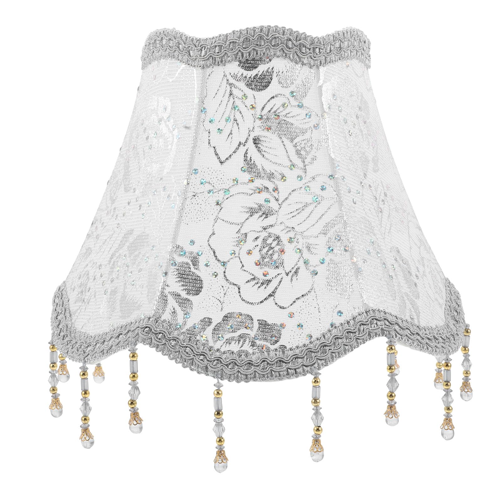 GARVALON Pantalla de Lámpara de Tela con Forma de Barril Floral para Lámpara de Araña, Material Blando y Compatible, Estilo Europeo Clásico para Sala de Estar o Cocina