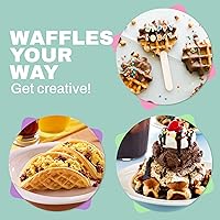 Vista 7 de Elite Gourmet EWM-013MX Electric Nonstick Mini Waffle Maker with 5-inch cooking surface, Belgian Waffles, Compact Design, Hash Browns, Keto, Snacks