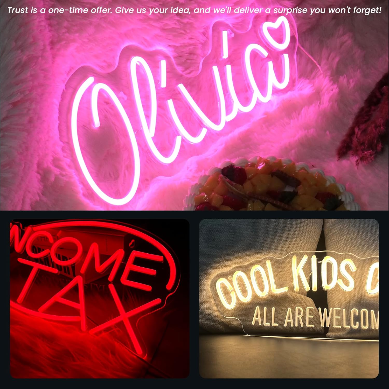 Custom Business Logo Neon Sign, Personalized Arylic Backlit Illuminated Neon Signs, Light Up Metal Acrylic Business Sign, Customizable LED Logo for Company Shops Offices Studio