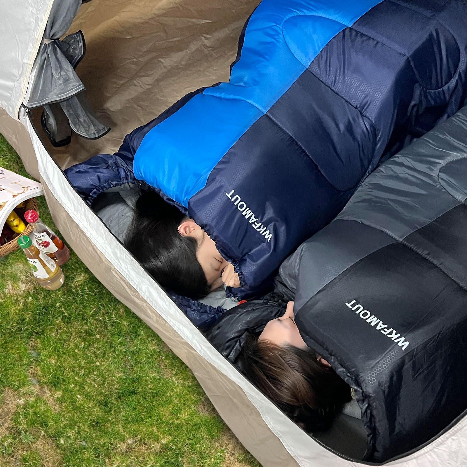 XL 10 Grados Saco de Dormir para Adultos Lavable a Máquina con Bolsa de Compresión para 3-4 Temporadas Camping Senderismo Outdoor Multicolor