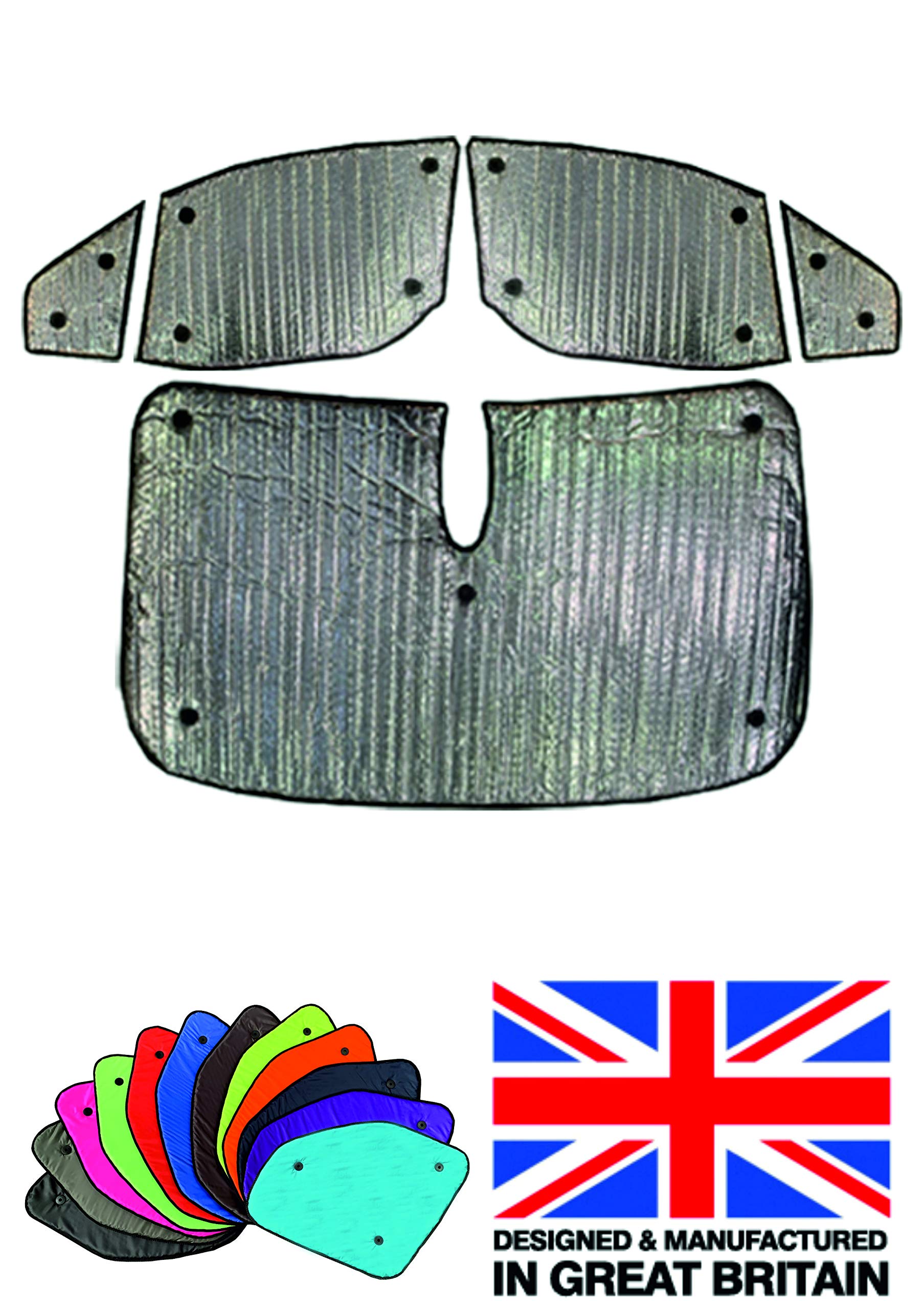 Thermo-Jalousien Kombatibel Mit Ford Tourneo Connect (2013-2021)(Frontset) Rückenfarbe in Anthrazit, Reversibel und Thermisch