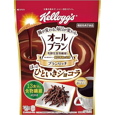 ケロッグ オールブラン ブランリッチ ほっとひといき ショコラ 220g ×6袋 小麦ふすま シリアル 腸活 発酵性 食物繊維