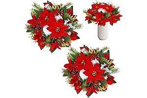 Sggvecsy Artificial Poinsettia Flower Centerpiece & Arrangements