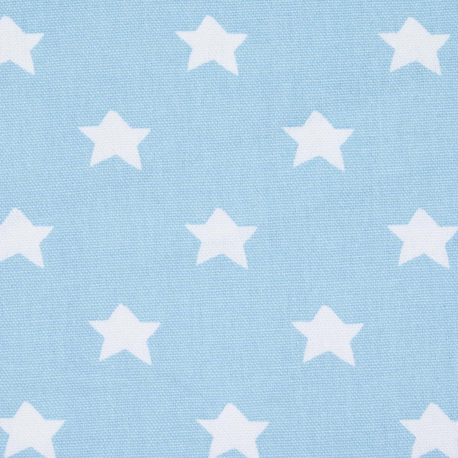 HOMESCAPES Pure Cotton Furnishing Fabric - Stars - Blue - 150 cm Wide - Printed on Thick Woven - for Upholstery Curtain Cushion Soft Furnishings Heavy Dress Material - Per Metre