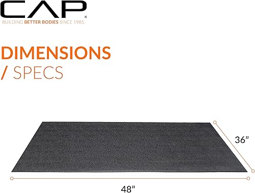 Miniatura 4 de CAP Barbell Alfombrilla de bicicleta estacionaria de alta calidad, tapete para equipo de ejercicio, protección del suelo de gimnasio en casa, negro,