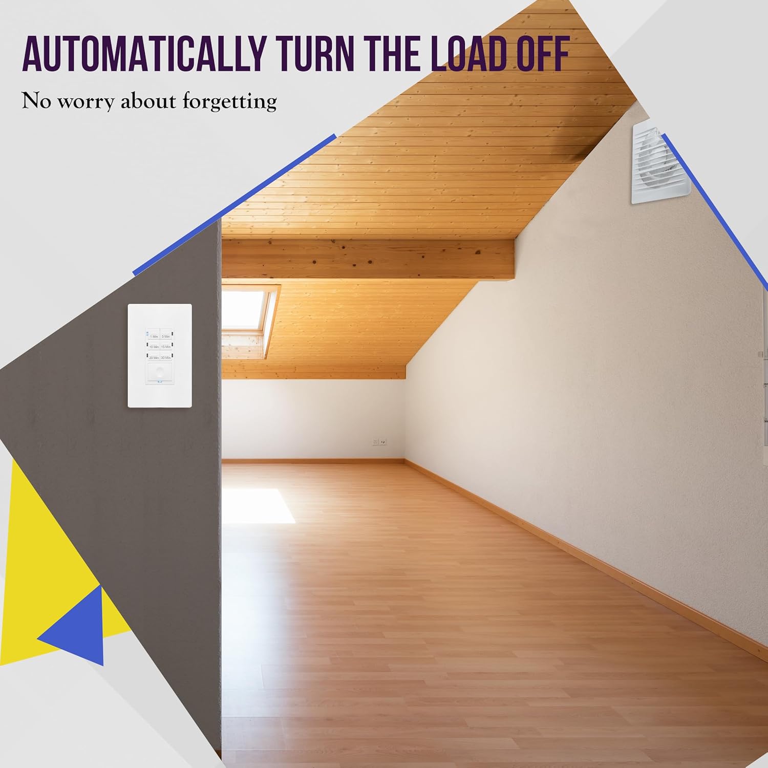 ENERLITES Countdown Timer Switch for bathroom fans and household lights, 1-5-10-15-20-30 Min Settings with Manual Override, Always On Blue LED, Neutral Wire Required, UL Listed, HET06A, White, 2 Pack - Image 6