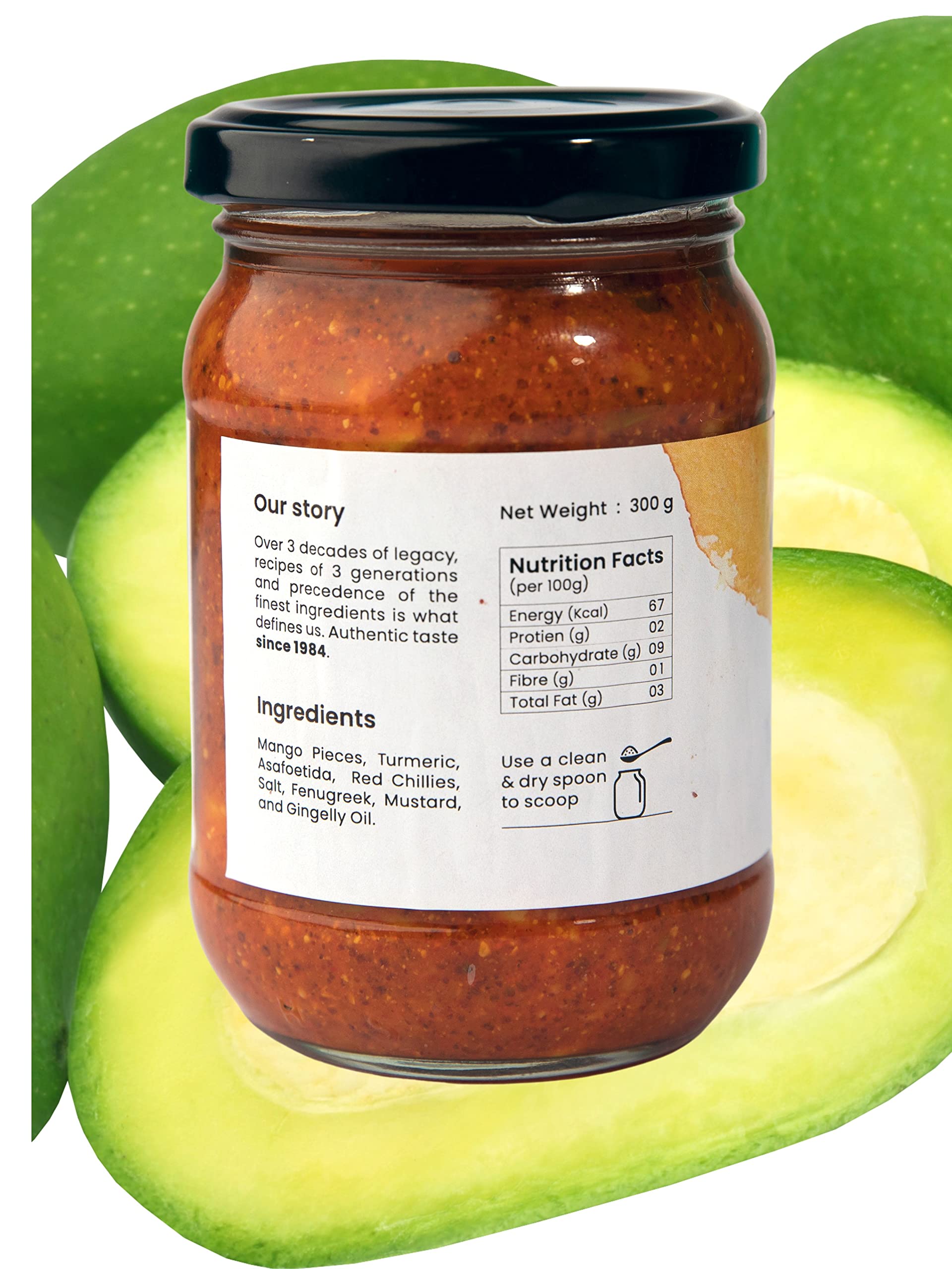 Bhogarajus - Green Chilli Pickle 300g+Mango Pickle 300g+100gm Gift Chutney Podi-Pack of 3 (2 x 300 g +100 g) 3