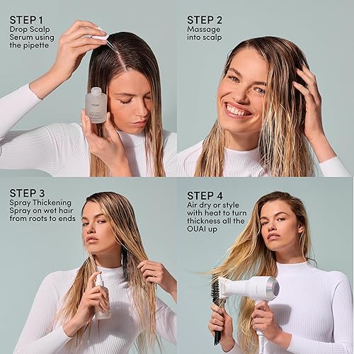 Miniatura 5 de OUAI Spray para engrosar el cabello, espesante y voluminizador para un cabello más grueso y de aspecto más completo al instante, protege, fortalece