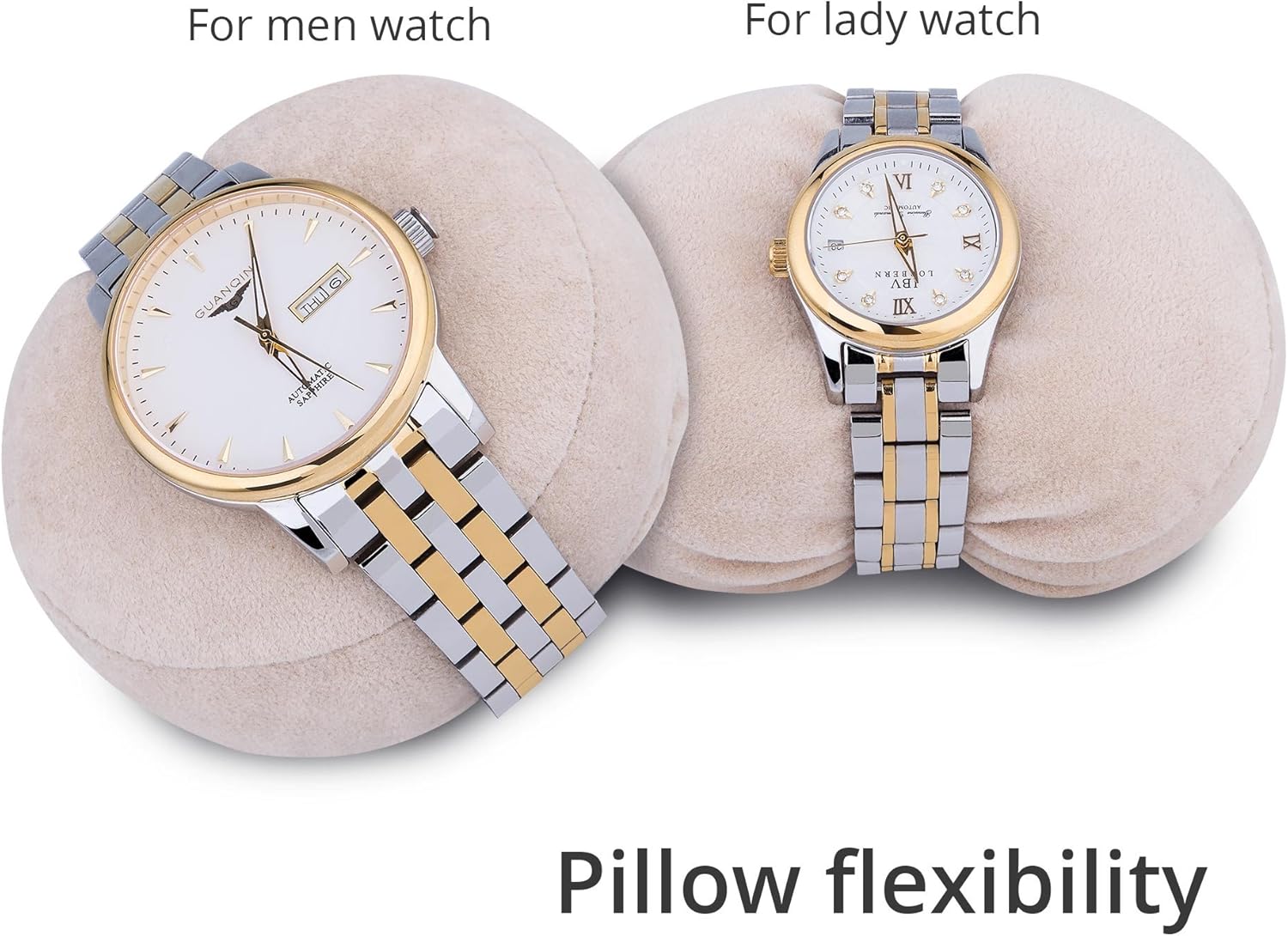 TRIPLE TREE Watch Winders for Automatic Watches, Unique Leather Automatic Winder with Double Flexible Plush Universal Pillow for Lady and Man Watch