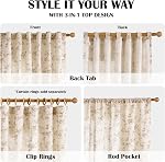 Lazzzy Taupe Rideaux en lin floral 84 Inch Long Agritourisme Boho Rideau Draps pour le salon Chambre Beige Light Filtering Vintage Rustique Back Tab Rod Rideaux de poche 2 Panneaux Taupe Pattern sur Beige
