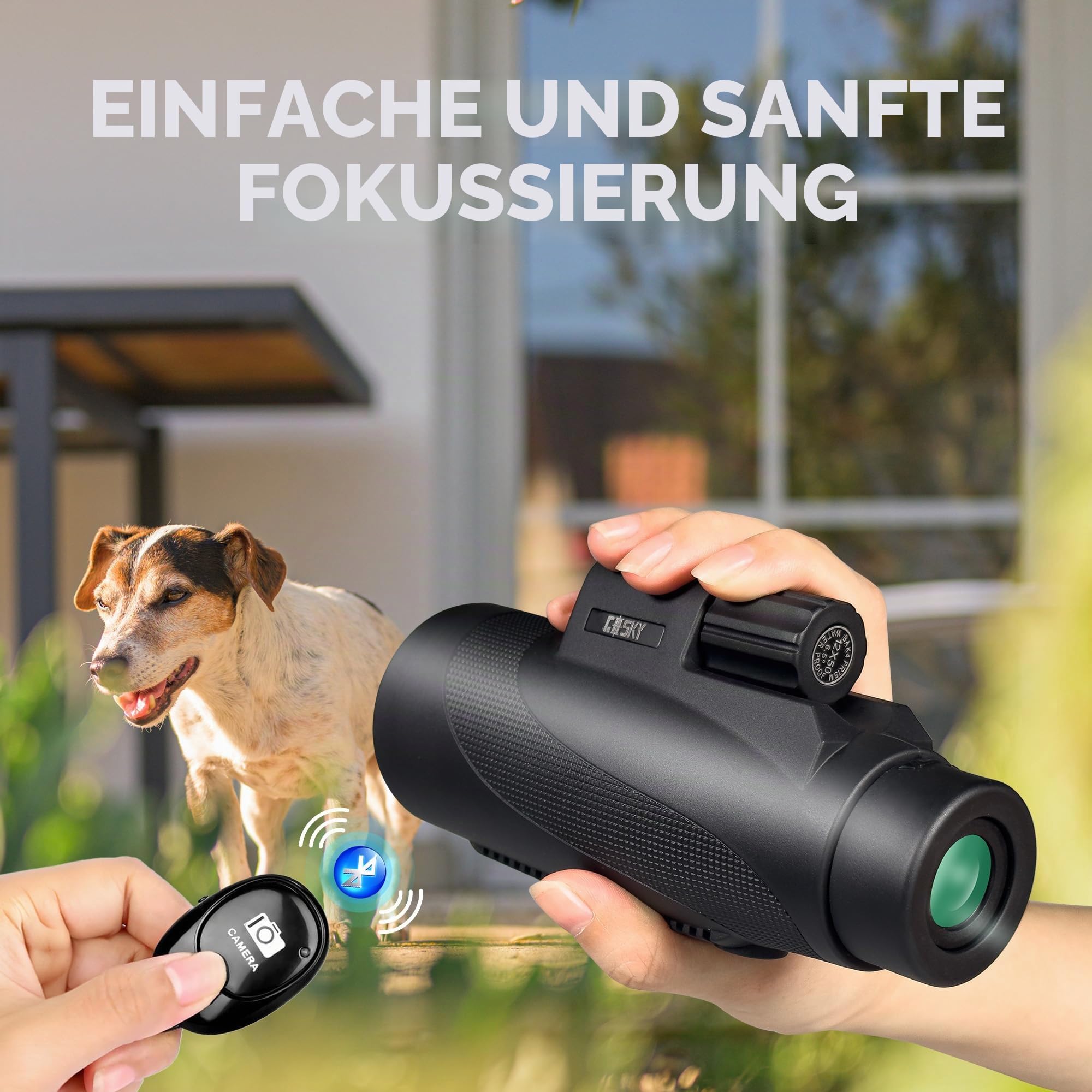 Gosky 15x52 HD Monokular für Erwachsene - High Powered mit Stativ, BAK4 Prisma & FMC-Objektiv, Bluetooth Kamera Fernbedienung - Kompakt für Jagd, Vogelbeobachtung, Wandern
