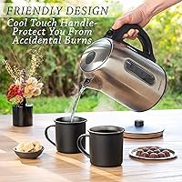 Vista 6 de Mixpresso Stainless Steel Electric Kettle, Cordless 1.7L Electric Kettle Temperature Control,1500W Electric Tea Kettle with Viewing Window 2 Hr Keep