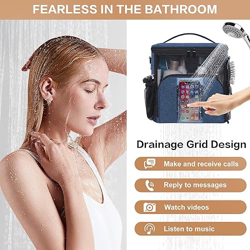 Miniatura 3 de VOCUS Neceser para hombres y mujeres, bolsa organizadora de artículos de tocador de viaje con gancho para colgar, bolsa de afeitar grande resistente